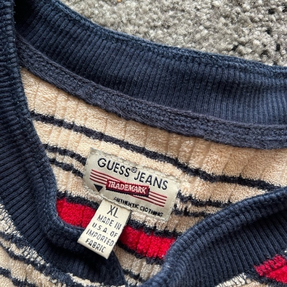 Guess Jeans Vintage Towel Cloth Striped Shirt - Picture 2 of 4